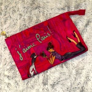 Lancome Paris French Girl Poodle Rose Cosmetics Toiletry Bag Pouch